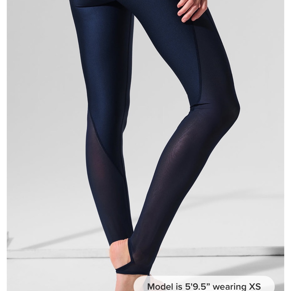 NWT ALO Yoga airlift Mesh High Waist Darling Stirrup Legging Navy size XXS - Picture 6 of 12